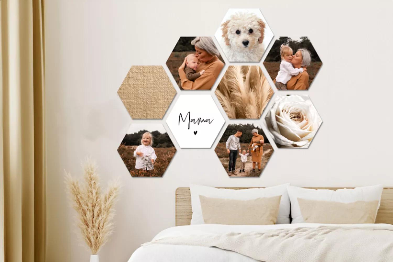 Kortingsvoucher t.w.v. € 110,- voor 8 foto's op hexagons